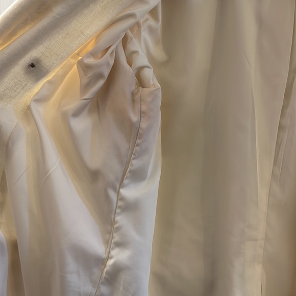 nude linen blazer with tie - Picture 4 of 8